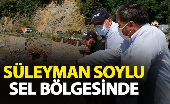 İçişleri Bakanı Soylu Giresun'da sel bölgesinde