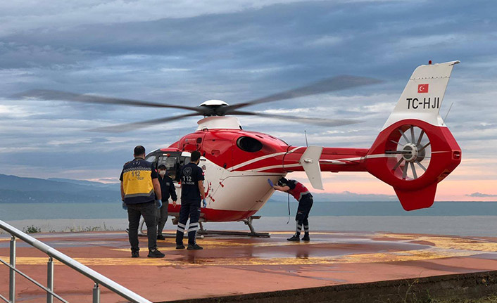 Trabzon’da ambulans helikopter 9 hasta için havalandı