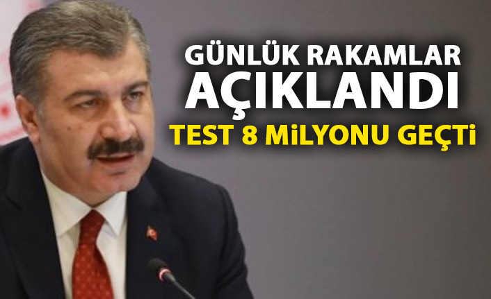 Güncel koronavirüs rakamları açıklandı: 8 milyon test yapıldı