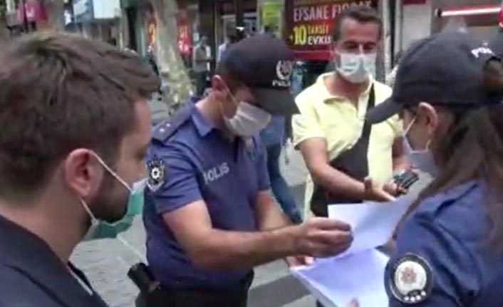 Maske takmayan vatandaş polisin sınırlarını zorladı