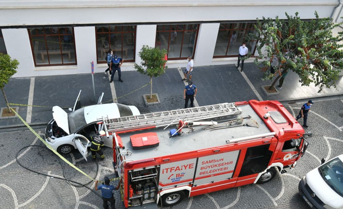 Samsun'da otomobil yangını