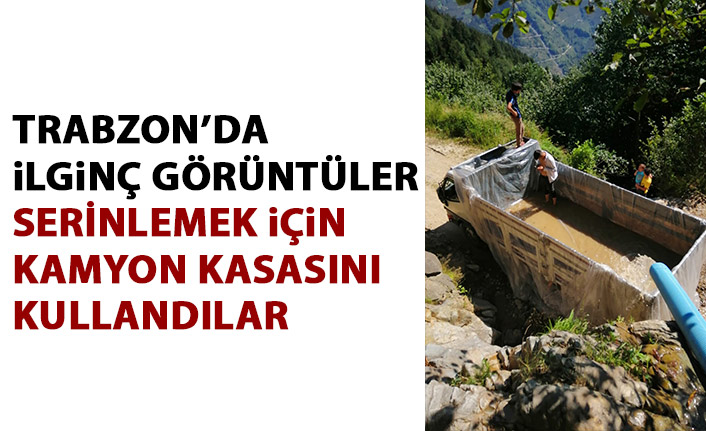 Kamyon kasasında serinlediler