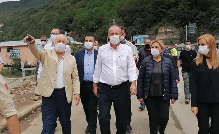 Muharrem İnce Giresun'da felaket bölgesine gitti