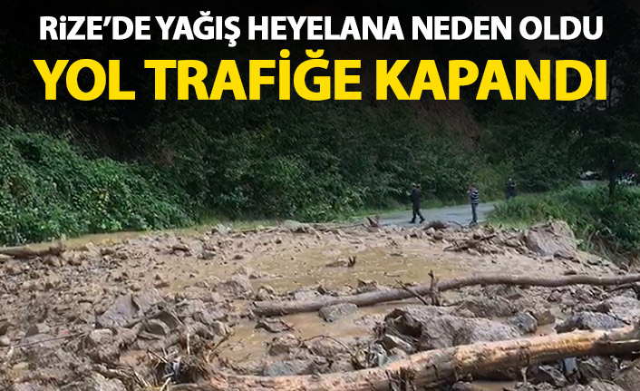 Rize'de yağış heyelana neden oldu! Yol kapandı