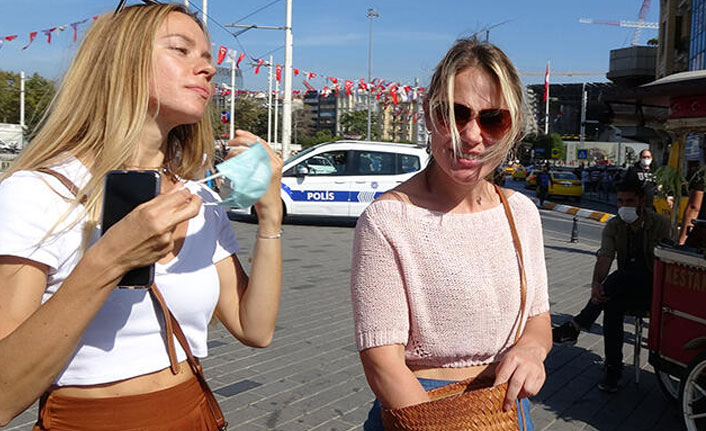 Taksim'de dronlu denetim yapıldı