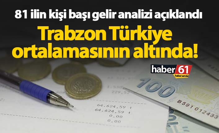 Trabzon'un kişi başı geliri düştü