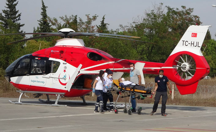 Kalp krizi geçiren şahsın yardımına ambulans helikopter yetişti