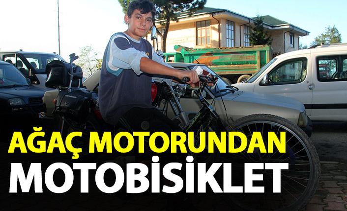 Giresunlu genç ağaç motorundan moto-bisiklet yaptı