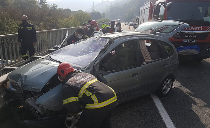 Ordu'da takla atan otomobilde yaralılar var