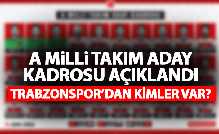 A Milli Takım aday kadrosu açıklandı! Trabzonspor'dan kimler var!