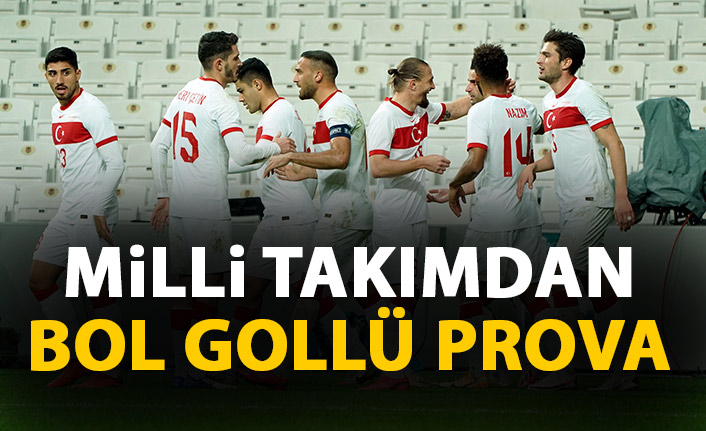 Türkiye A Milli futbol takımından bol gollü prova