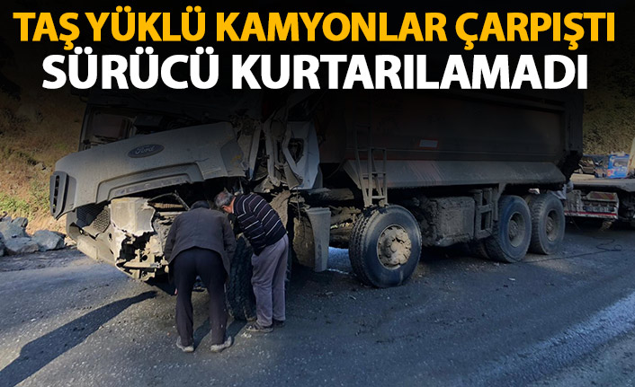 Rize'nin Pazar ilçesinde Taş yüklü kamyonlar çarpıştı 1 kişi öldü.