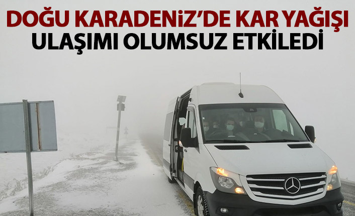 Doğu Karadeniz'de kar yağışı ulaşımı olumsuz etkiledi