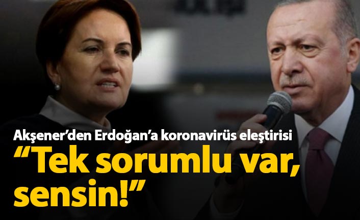 Akşener'den Erdoğan'a koronavirüs eleştirisi: Tek sorumlu var, sensin