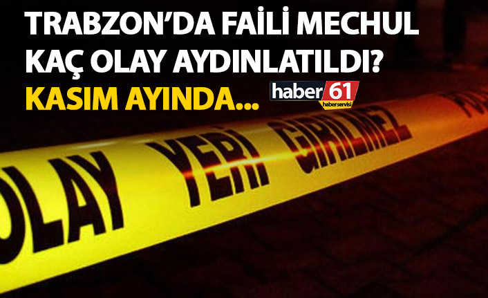 Trabzon’da kaç faili mechul olay aydınlatıldı? Kasım ayında...