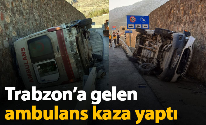 Trabzon'a gelen ambulans kaza yaptı