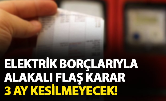 Elektrik borçlarıyla ile ilgili flaş karar: 3 ay boyunca kesilmeyecek