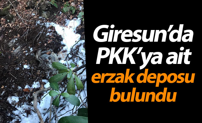 Giresun’da bölücü terör örgütüne ait erzak deposu bulundu