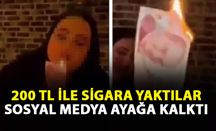 Sosyal medyayı ayağa kaldıran görüntü! 200 lira ile sigaralarını yaktılar