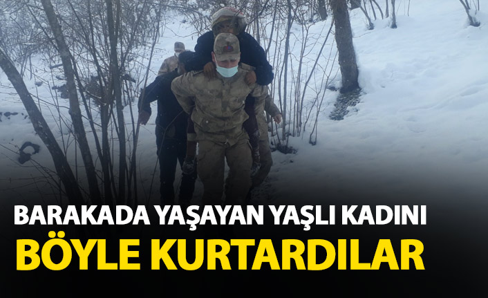 Giresun'da barakada yaşayan yaşlı kadının yardımına yetiştiler