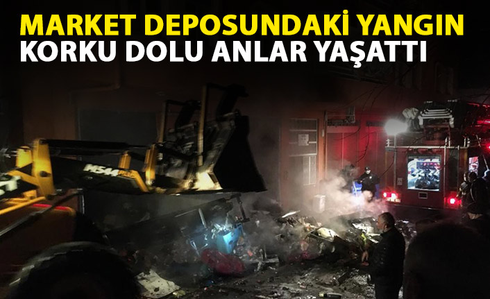 Market deposunda çıkan yangın korkuttu