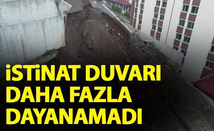 İstinat duvarının çökme anı kamerada