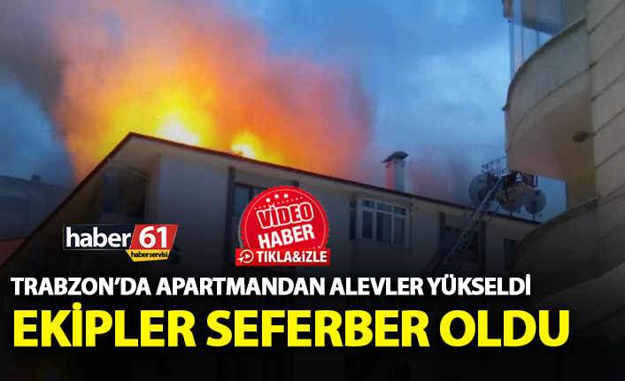 Trabzon'da apartmanda yangın! Alevler çatıyı sardı