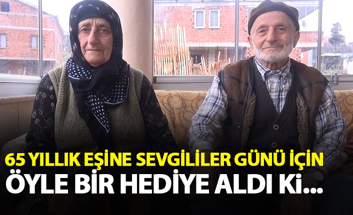 Sevgililer günü için eşine buzağı hediye etti