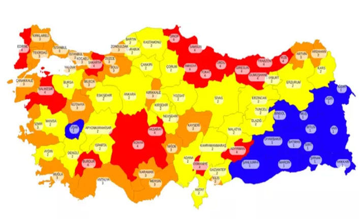 Bakan Koca risk haritasını paylaştı