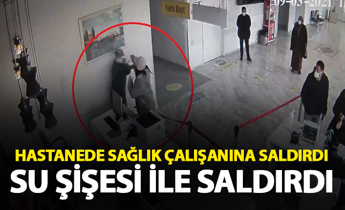 Hastanede sağlık çalışanına saldırı anı güvenlik kamerasında