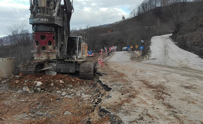 Ordu'da heyelanlı yolda çalışma başlatıldı