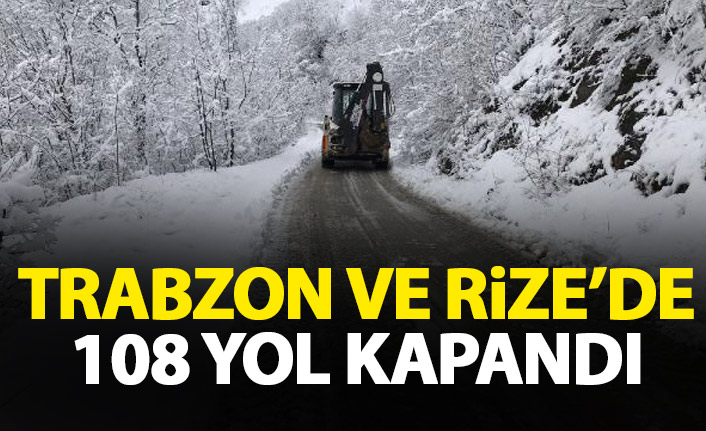 Trabzon ve Rize'de 108 yolu kar kapattı