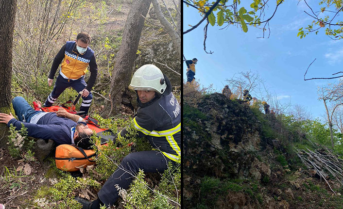 Ordu'da kayalıklardan düşen kişi kurtarıldı