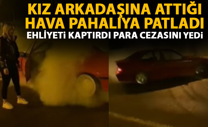 Sokağa çıkma yasağında drift yaptı cezayı yedi