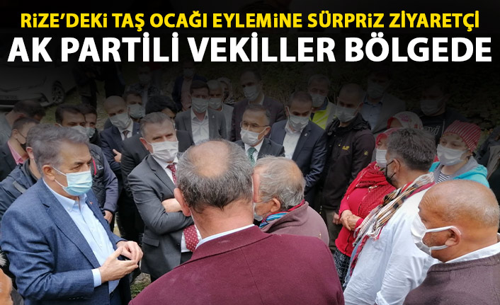 AK Partili vekiller Rize'de taş ocağındaki köylülerle görüştü