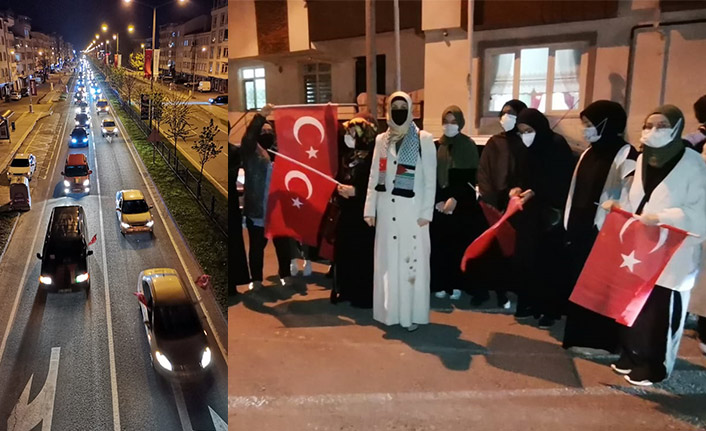 Ordu'da Filistin'e destek konvoyu