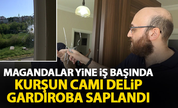 Maganda kurşunu camı delip gardıroba saplandı