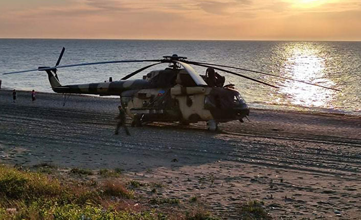 Giresun’a acil iniş yapan askeri helikoptere parça bekleniyor