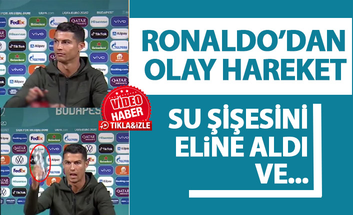 Ronaldo'dan olay hareket! Su şişesini eline aldı ve...