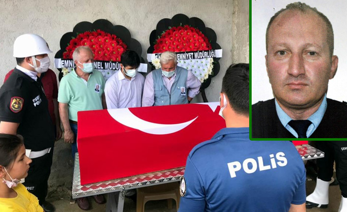 Evde ölü bulunan polis toprağa verildi