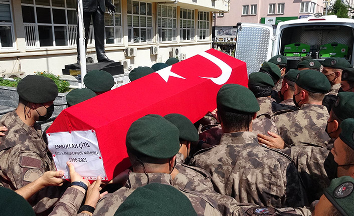 Eşinin öldürdüğü özel harekat polisi için tören düzenlendi