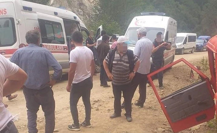 Giresun'da kamyonet kayaya çarptı: 4 yaralı