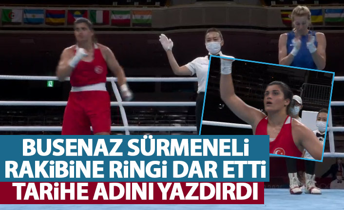 Busenaz Sürmeneli ilk maçında tarih yazdı! Rakibine ringi dar etti