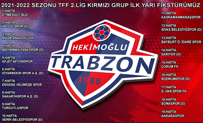 Trabzon ekibinin fikstürü belli oldu