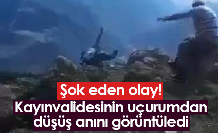 Artvin'de şok olay! Kayınvalidesinin uçurumdan düşüş anını görüntüledi