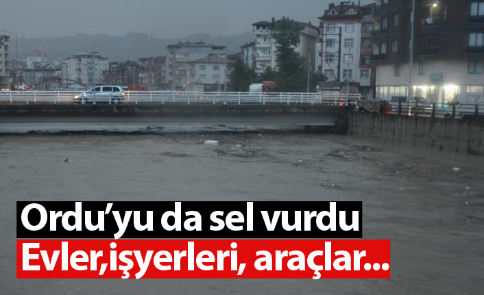 Ordu'da sel! Evleri, işyerlerini su bastı...