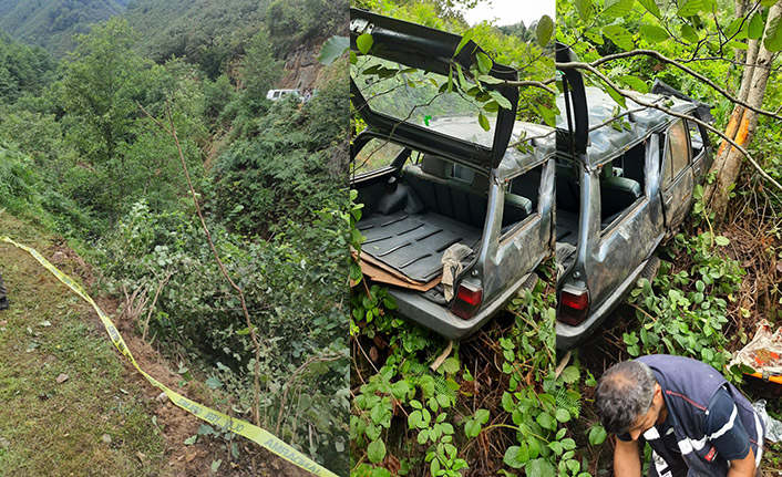 Giresun'da otomobil bahçeye yuvarlandı! 1 Ölü 1 yaralı