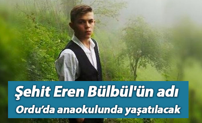 Eren Bülbül'ün adı Ordu'daki anaokulunda yaşatılacak