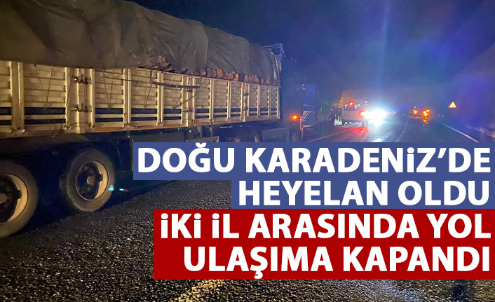 Doğu Karadeniz'de heyelan! İki il arasında yol ulaşıma kapandı