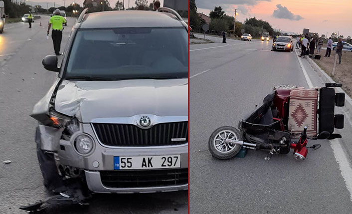 Samsun’da otomobil üç tekerli motosiklete çarptı: 1 ölü